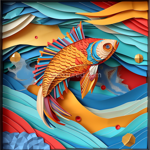 Seamless 3D PBR Texture Featuring Vibrant Layered Fish Scale Pattern