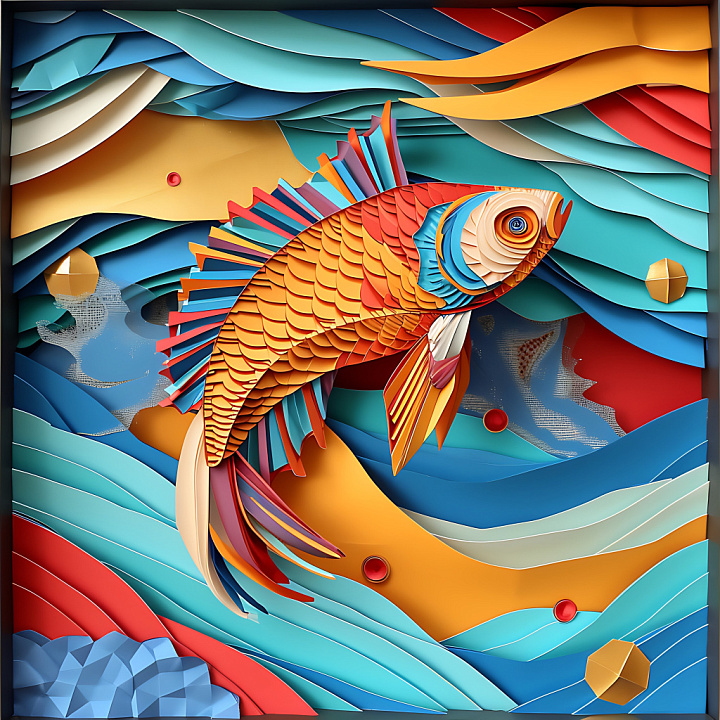 Featuring Vibrant Layered Fish Scale Pattern seamless PBR texture preview
