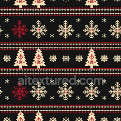 seamless Seamless 3D PBR Texture of Christmas Knitted Fabric with Trees and Snowflakes texture 8k free download PBR
