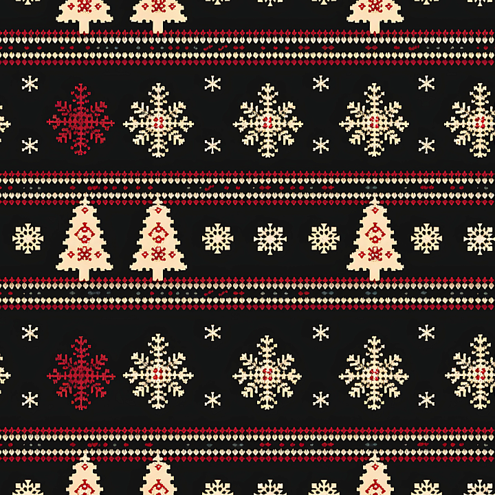 All Christmas Digital paper of Knitted Christmas Trees and Snowflakes P… seamless PBR texture preview