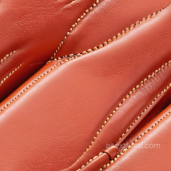 Smooth Reddish Leather Featuring Prominent Stitching and Soft Grain Seamless Texture Leather texture preview