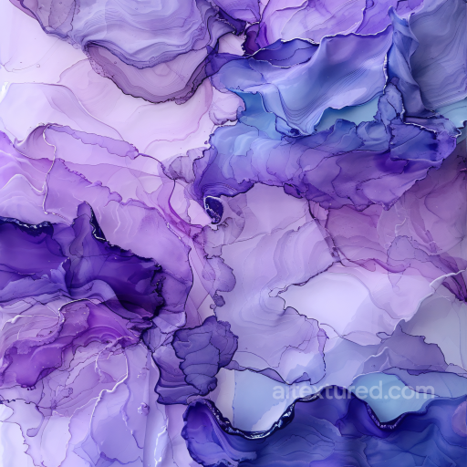 Alcohol Ink PBR Texture with Purple and Violet Fluid Swirls seamless Alcohol ink PBR texture