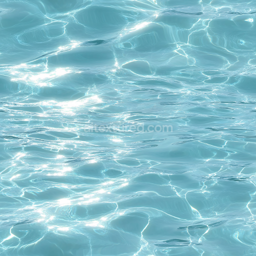 Seamless 3D Clear Pool Water PBR Texture with Realistic Sunlight Reflections
