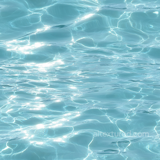 Clear Pool Water PBR Texture with Realistic Sunlight Reflections seamless Water PBR texture