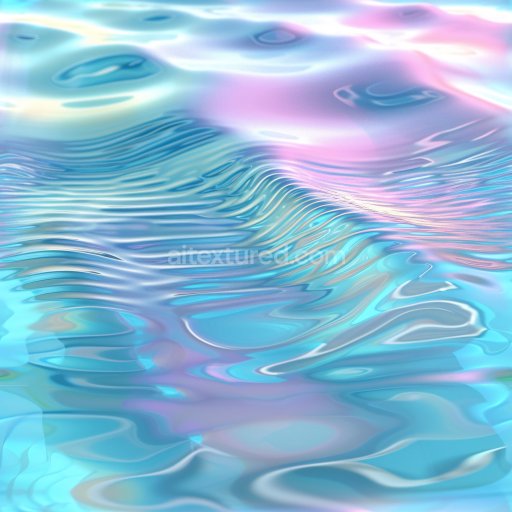Preview — Seamless 3D Water PBR Texture with Stylized Pastel Waves and Reflective Surface