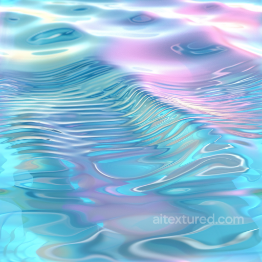 Water PBR Texture with Stylized Pastel Waves and Reflective Surface seamless Water PBR texture