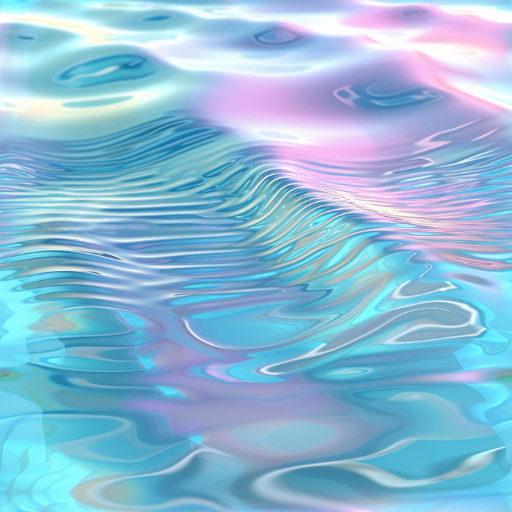 Water with Stylized Pastel Waves and Reflective Surface seamless PBR texture preview