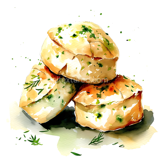 Savory Herb Scones Breakfast Illustration with Fresh Greens