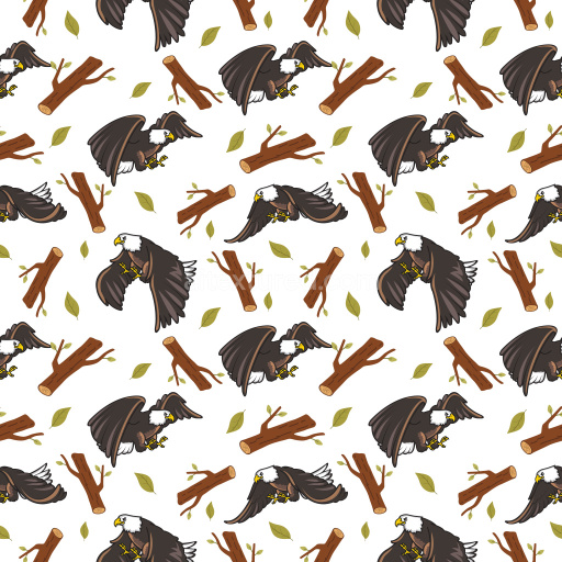 Pattern Bundle - Seamless 3D Pattern PBR Texture Featuring Bold Eagle Motifs and Natural Woodland Elements texture preview