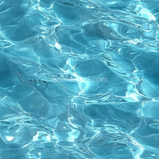 Seamless 3D Water PBR Texture Featuring Clear Turquoise Pool Water with Gentle Ripples
