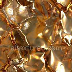 seamless Seamless 3D PBR Texture of Glossy Wrinkled Foil with Warm Gold Tones texture 8k free download PBR