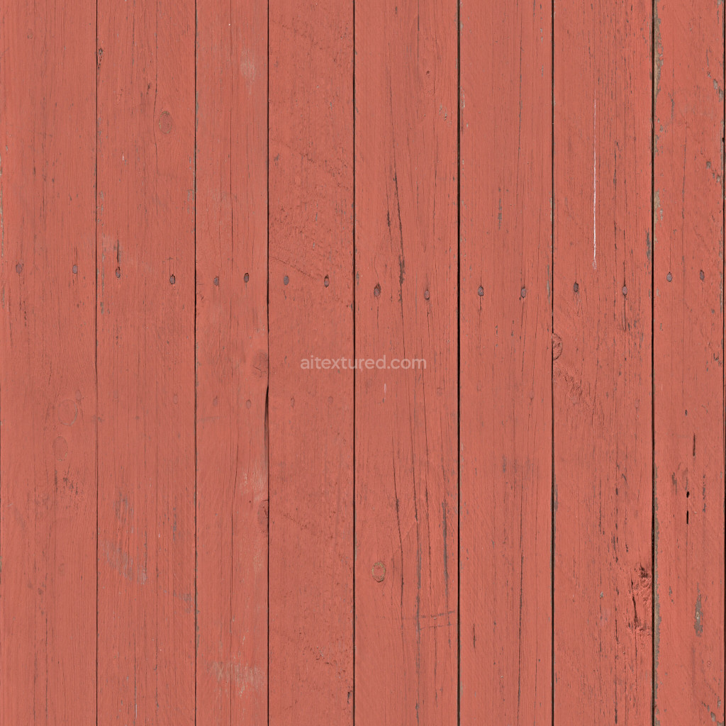 Seamless PBR planks texture in red wood