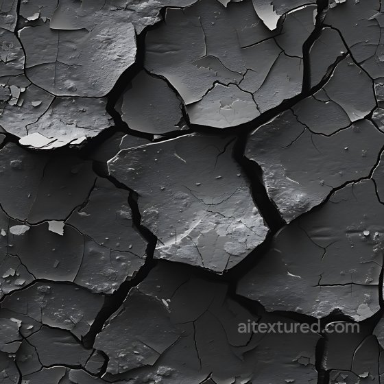 Of Cracked Dark Paint With Prominent Holes And Peeling Cracked & Holes texture preview