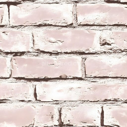 Seamless 3D Cracked & Holes PBR Texture of Soft Pink Brick Wall with Weathered Surface