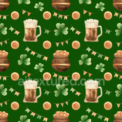seamless Seamless 3D PBR Texture with Shamrocks, Beer Mugs & Festive Flags texture 8k free download PBR