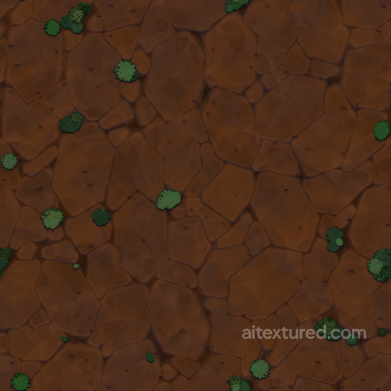 Hand Painted Stylized Dirt Floor Ground Grounding - Seamless PBR Texture Ground surface texture preview
