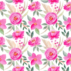 seamless Seamless 3D PBR Texture with Pink Flower Watercolor Pattern texture 8k free download PBR