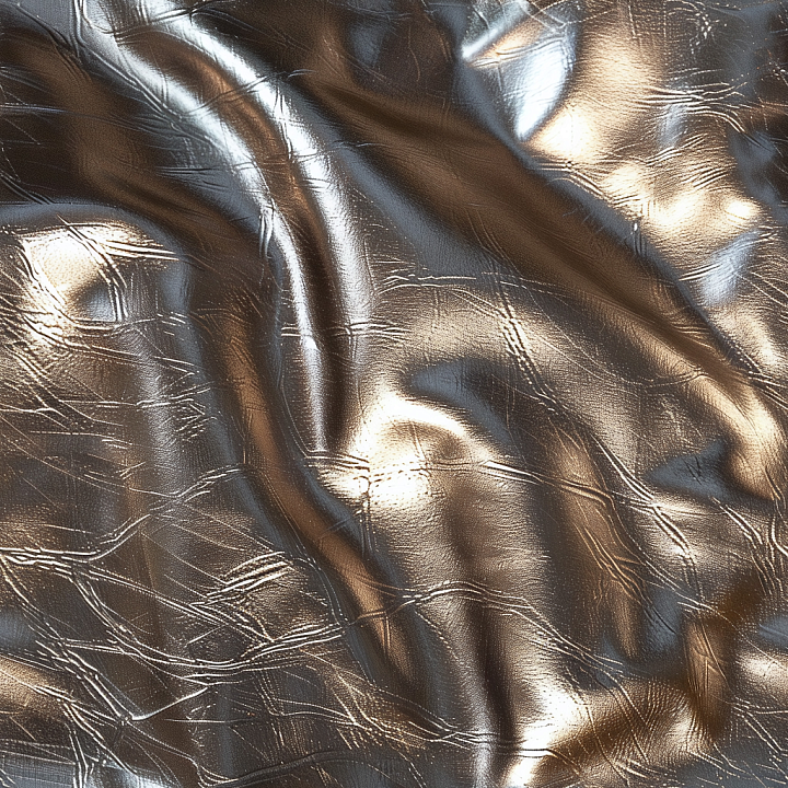 Glossy Distressed Brown Leather with Fine Wrinkles and Creases seamless PBR texture preview