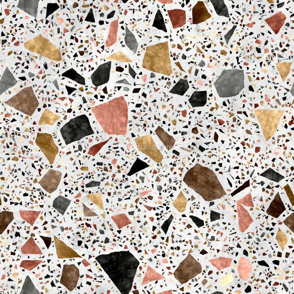 Seamless terrazzo texture with colorful fragments