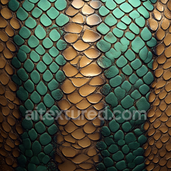 seamless Seamless 3D PBR Texture of Stylized Green and Gold Creature Skin with Organic Scale Detailing texture 8k free download PBR