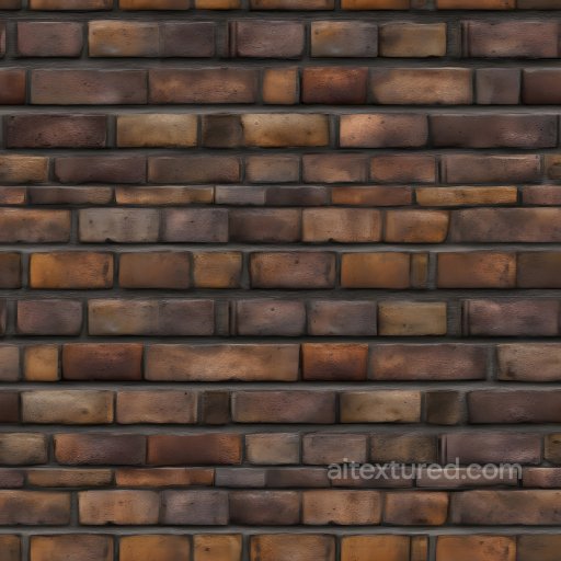 Cracked Brick Wall Texture with Dark Earthy Tones and Weathered Surfaces seamless Brick PBR texture
