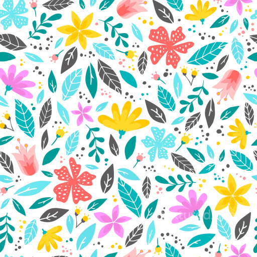 Floral Fabric Texture with Bright Colorful Pattern seamless Floral PBR texture