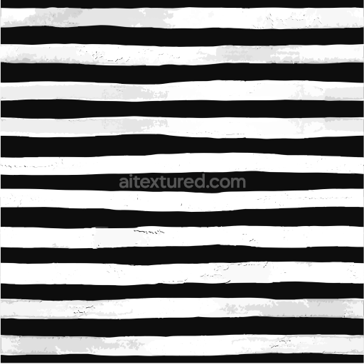 Seamless 3D PBR Texture of Hand-Painted Black and White Watercolor Stripes