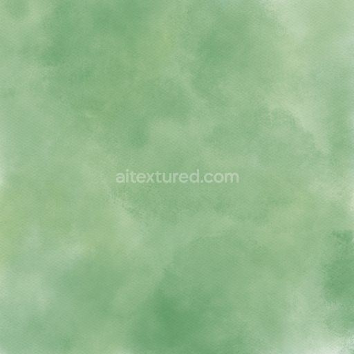Seamless 3D PBR Texture of Soft Green Watercolor Wash with Paper Grain