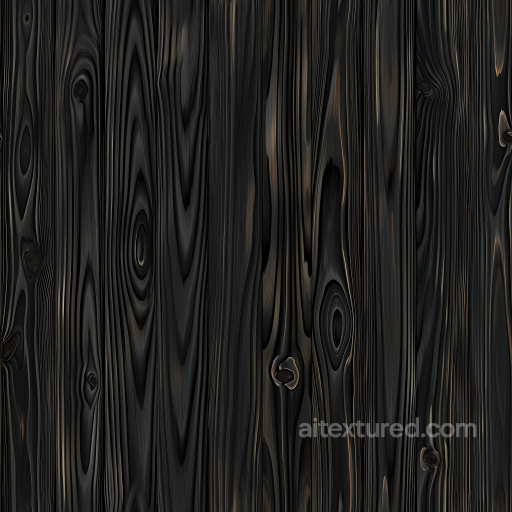 Dark Charred Wood Planks Seamless Texture with Distinct Knots and Grain seamless Wood PBR texture