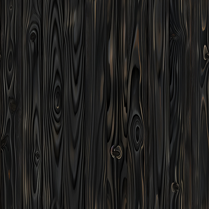 Dark Charred Wood Planks with Distinct Knots and Grain seamless PBR texture preview