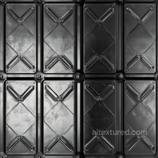 Black Painted Metal Panel PBR Texture with Industrial Pattern seamless Metal PBR texture
