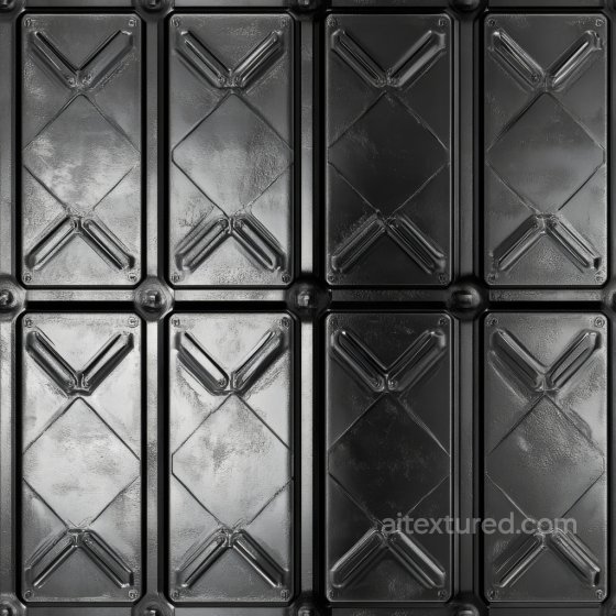 Black Painted Metal Panel PBR Texture with Industrial Pattern Metal texture preview
