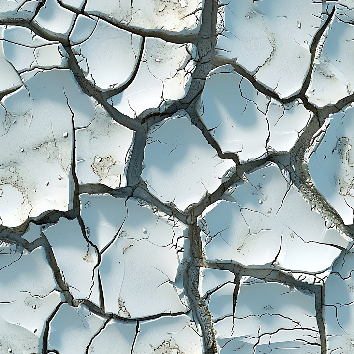 Cracked Plaster Wall with Detailed Fractures and Peeling Paint seamless PBR texture preview