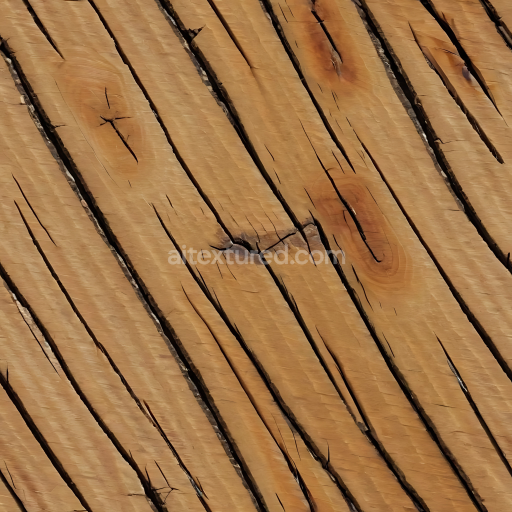 Seamless 3D PBR Weathered Pine Wood Planks Texture with Cracks and Knots