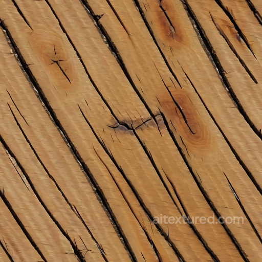 Weathered Pine Wood Planks Texture with Cracks and Knots seamless Wood PBR texture