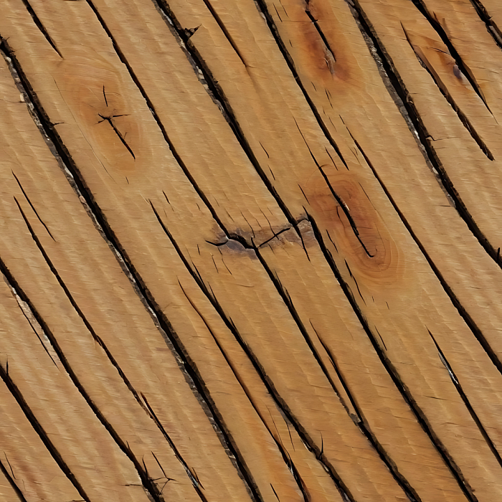 Weathered Pine Wood Planks with Cracks and Knots seamless PBR texture preview