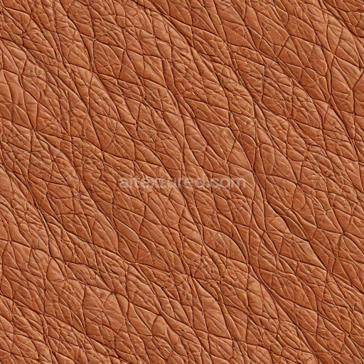 Seamless 3D Wrinkled Tan Leather PBR Texture with Deep Creases