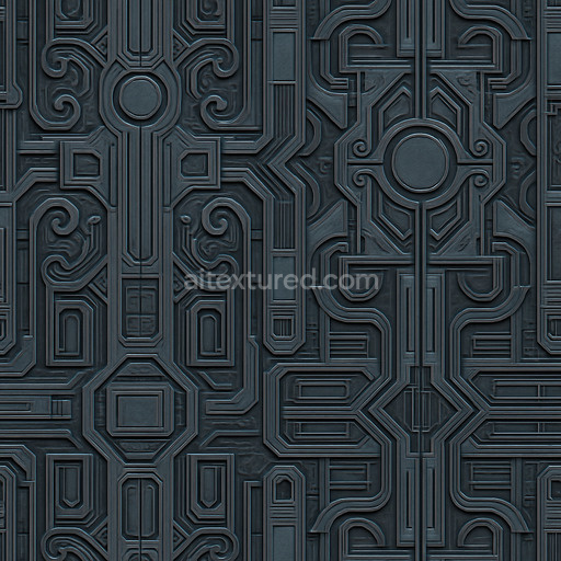 Ornate Futuristic Panel Texture Seamless 1024X1024