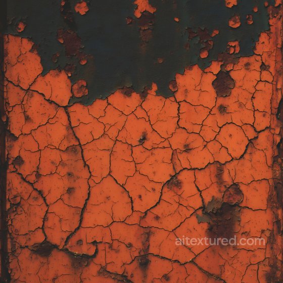 Cracked Rusty Metal Texture with Orange and Dark Corrosion Rust texture preview