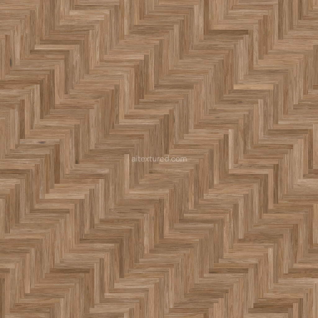 Seamless wood floor PBR texture in a herringbone pattern