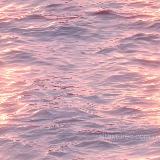 Water PBR Texture of Pink Sunset Ocean Surface with Gentle Waves Water texture preview