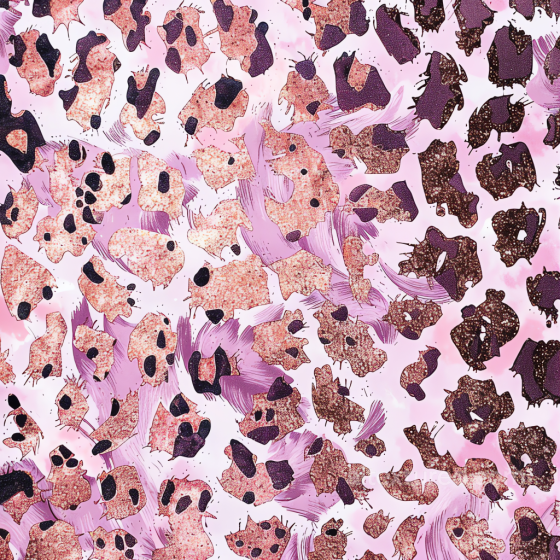 Leopard Print Fabric Texture with Pink and Black Spots Leopard Print texture preview