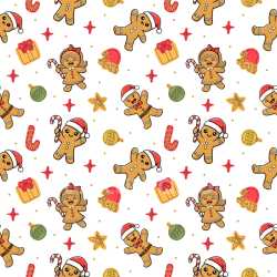 Pattern Bundle - Seamless 3D Pattern PBR Texture with Christmas Gingerbread Cookies and Festive Motifs texture preview
