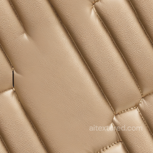 Quilted Beige Leather PBR Texture with Subtle Grain and Stitching seamless Leather PBR texture