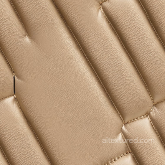 Quilted Beige Leather PBR Texture with Subtle Grain and Stitching Leather texture preview