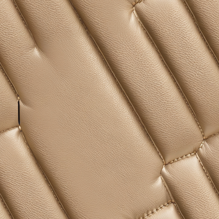Quilted Beige Leather with Subtle Grain and Stitching seamless PBR texture preview