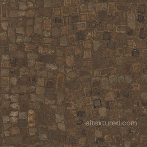 Recycled Brick Floor seamless Brick PBR texture