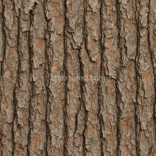 Weathered Pine Bark Texture Seamless 1024X1024