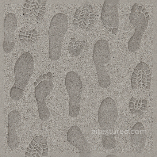 Seamless 8K PBR 3D Texture of Pressed Human Shoe Sole Prints on Concrete seamless Footprints PBR texture