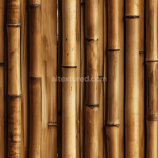 Preview — Seamless 3D PBR Texture of Vertical Polished Bamboo Culms with Natural Nodes